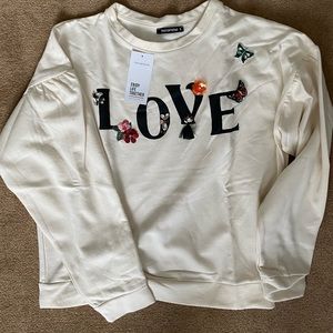 LOVE sweater, new with tags
